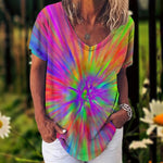 TIE-DYE Tees - Short Sleeve V-Neck 2XL- 5XL
