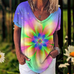 TIE-DYE Tees - Short Sleeve V-Neck  L-2XL