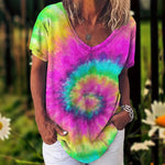 TIE-DYE Tees - Short Sleeve V-Neck  L-2XL