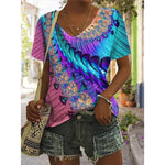 Flower Print Blouse  2XL - 5XL