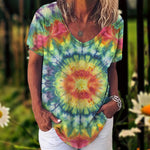 TIE-DYE Tees - Short Sleeve V-Neck  L-2XL