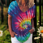 TIE-DYE Tees - Short Sleeve V-Neck  L-2XL