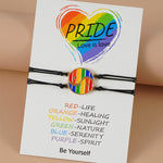 Bohemian Rainbow Color Hand-Woven Adjustable Pride Card Bracelet