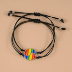Bohemian Rainbow Color Hand-Woven Adjustable Pride Card Bracelet