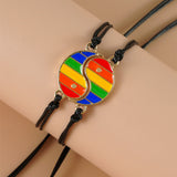 Bohemian Rainbow Color Hand-Woven Adjustable Pride Card Bracelet