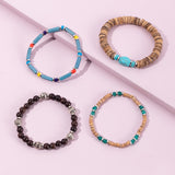 Bohemian Style Wooden Turquoise Beaded Bracelet