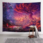 Mushroom Psychedelic Tree Tapestry