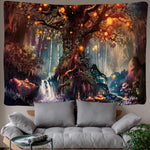 Mushroom Psychedelic Tree Tapestry