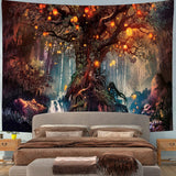 Mushroom Psychedelic Tree Tapestry