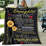 To My Daughter Letter Printed Quilts Fleece Blankets