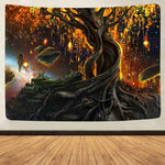 Mushroom Psychedelic Tree Tapestry