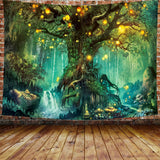 Mushroom Psychedelic Tree Tapestry
