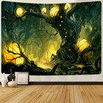 Mushroom Psychedelic Tree Tapestry