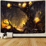 Mushroom Psychedelic Tree Tapestry