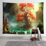 Mushroom Psychedelic Tree Tapestry
