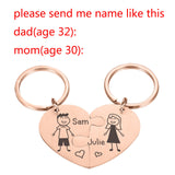 Personalized Heart Puzzle Key Chain