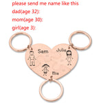 Personalized Heart Puzzle Key Chain