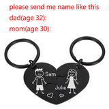 Personalized Heart Puzzle Key Chain