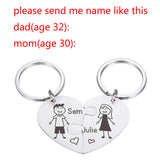 Personalized Heart Puzzle Key Chain