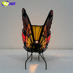 Tiffany Butterfly Stained Glass Candle Holder