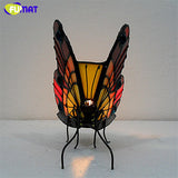 Tiffany Butterfly Stained Glass Candle Holder