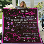 To My Daughter From Mom Letter Printed Quilts Fleece Blankets Birthday Gifts Valentine&#39;s Day Holiday Throw Blankets