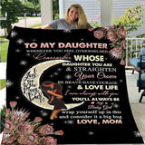 To My Daughter From Mom Letter Printed Quilts Fleece Blankets Birthday Gifts Valentine&#39;s Day Holiday Throw Blankets