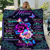 To My Daughter From Mom Letter Printed Quilts Fleece Blankets Birthday Gifts Valentine&#39;s Day Holiday Throw Blankets