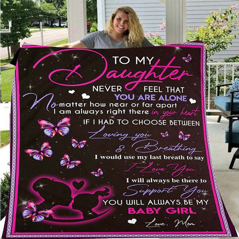 To My Daughter From Mom Letter Printed Quilts Fleece Blankets Birthday Gifts Valentine&#39;s Day Holiday Throw Blankets