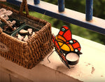 Tiffany Butterfly Stained Glass Candle Holder