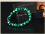 Green Malachite Bead Bracelet (Unisex)