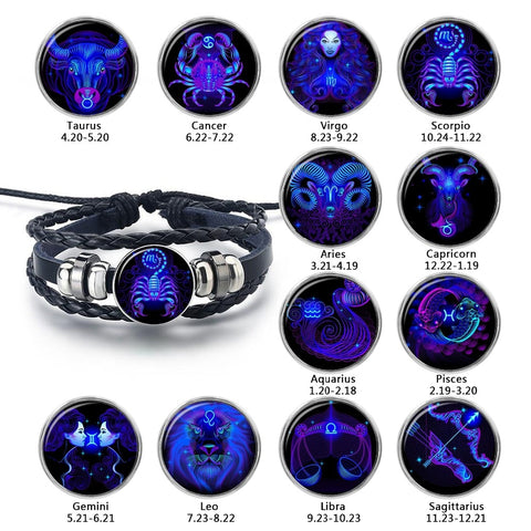 Zodiac Bracelet - Glass Cabochon  N/A